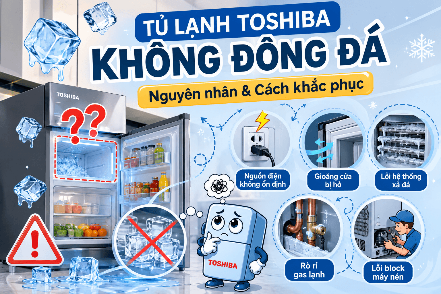Tủ Lạnh Toshiba Không Đông Đá: Nguyên Nhân & Cách Khắc Phục