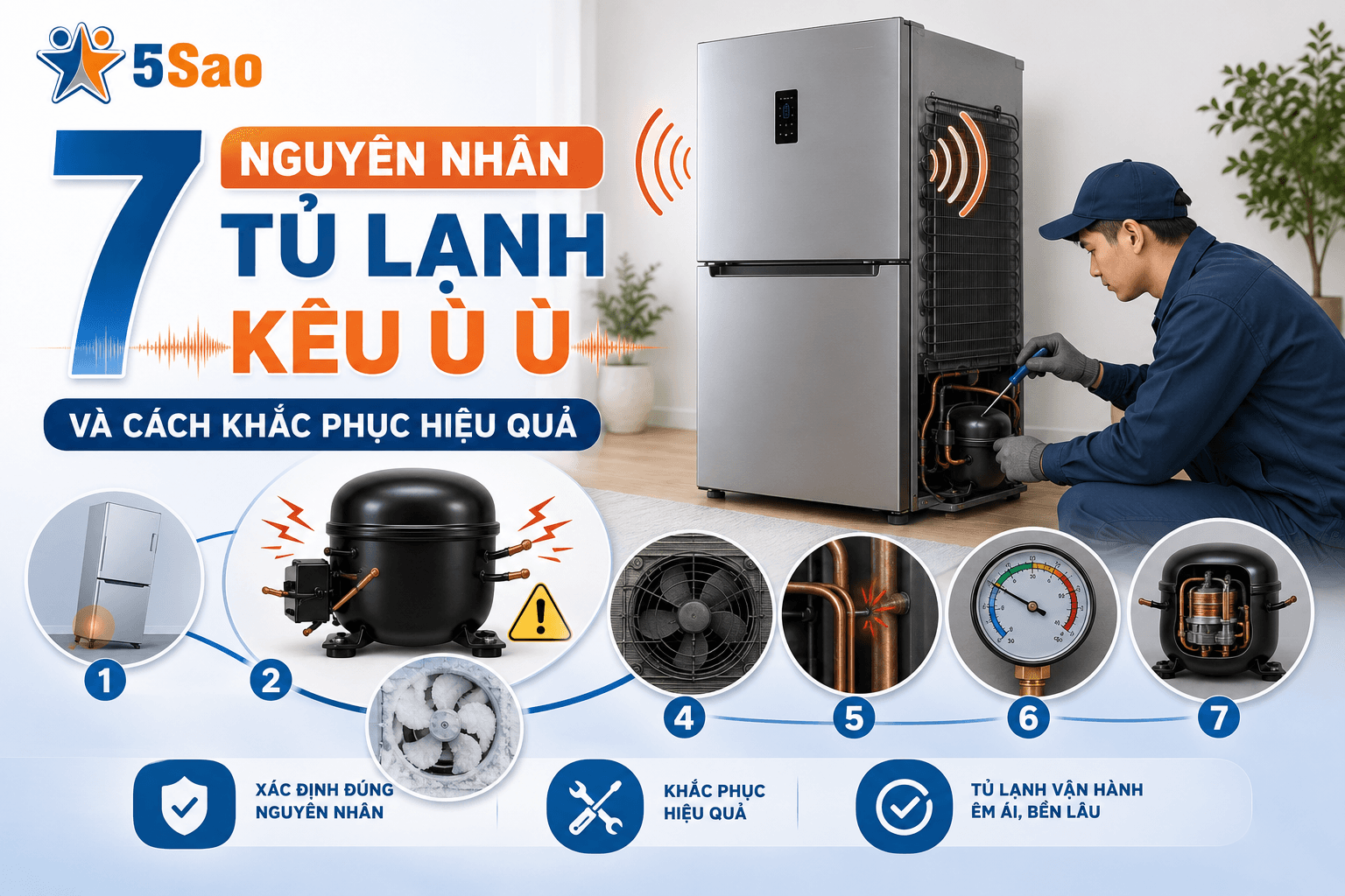 7 Nguyên Nhân Tủ Lạnh Kêu Ù Ù Và Cách Khắc Phục Hiệu Quả