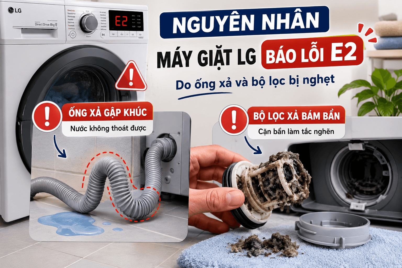 Máy Giặt LG Báo Lỗi E2: Nguyên Nhân Và Cách Khắc Phục Nhanh Tại Nhà