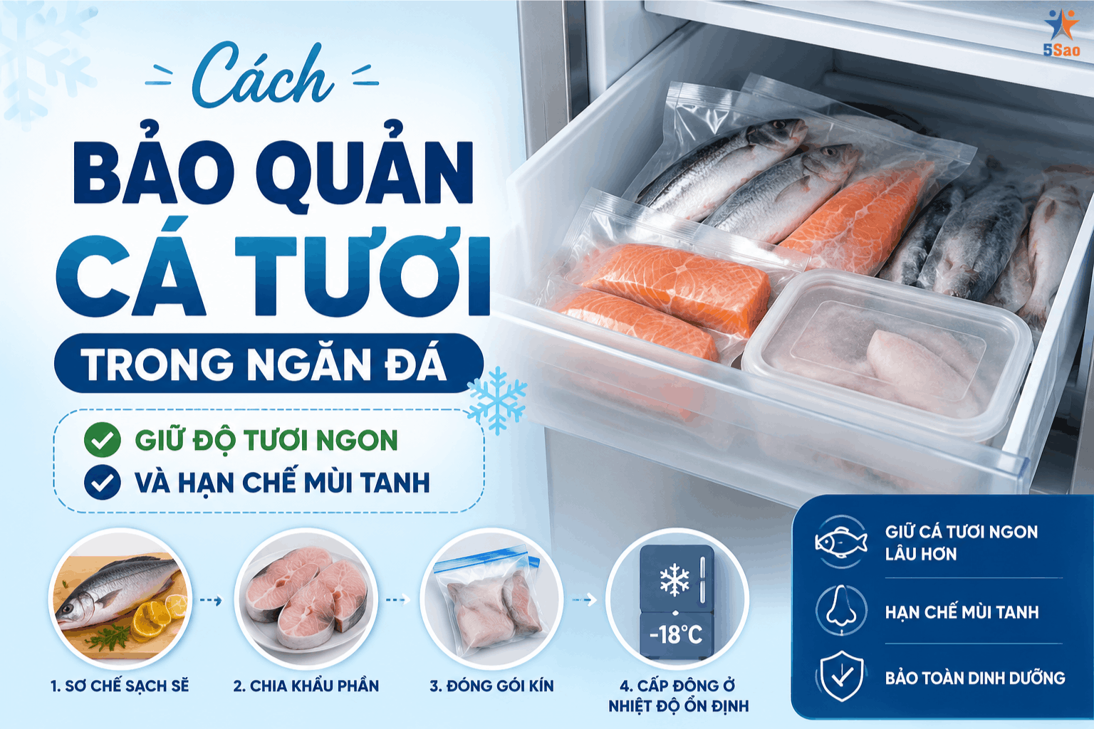 Cách Bảo Quản Cá Tươi Trong Ngăn Đá: Giữ Độ Tươi Ngon Và Hạn Chế Mùi Tanh