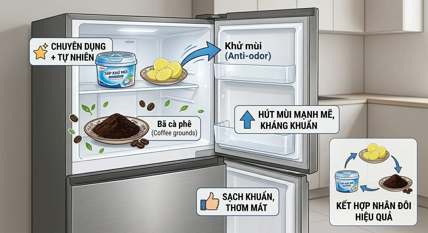 Cách Khử Mùi Tủ Lạnh Lâu Ngày Không Dùng Hiệu Quả
