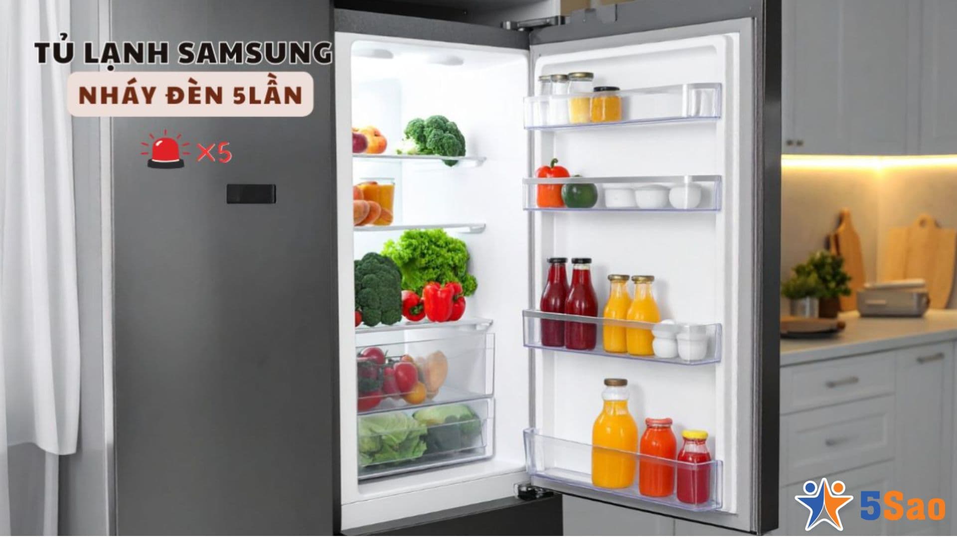 Nguyên nhân tủ lạnh Samsung nháy đèn 5 lần & Cách sửa