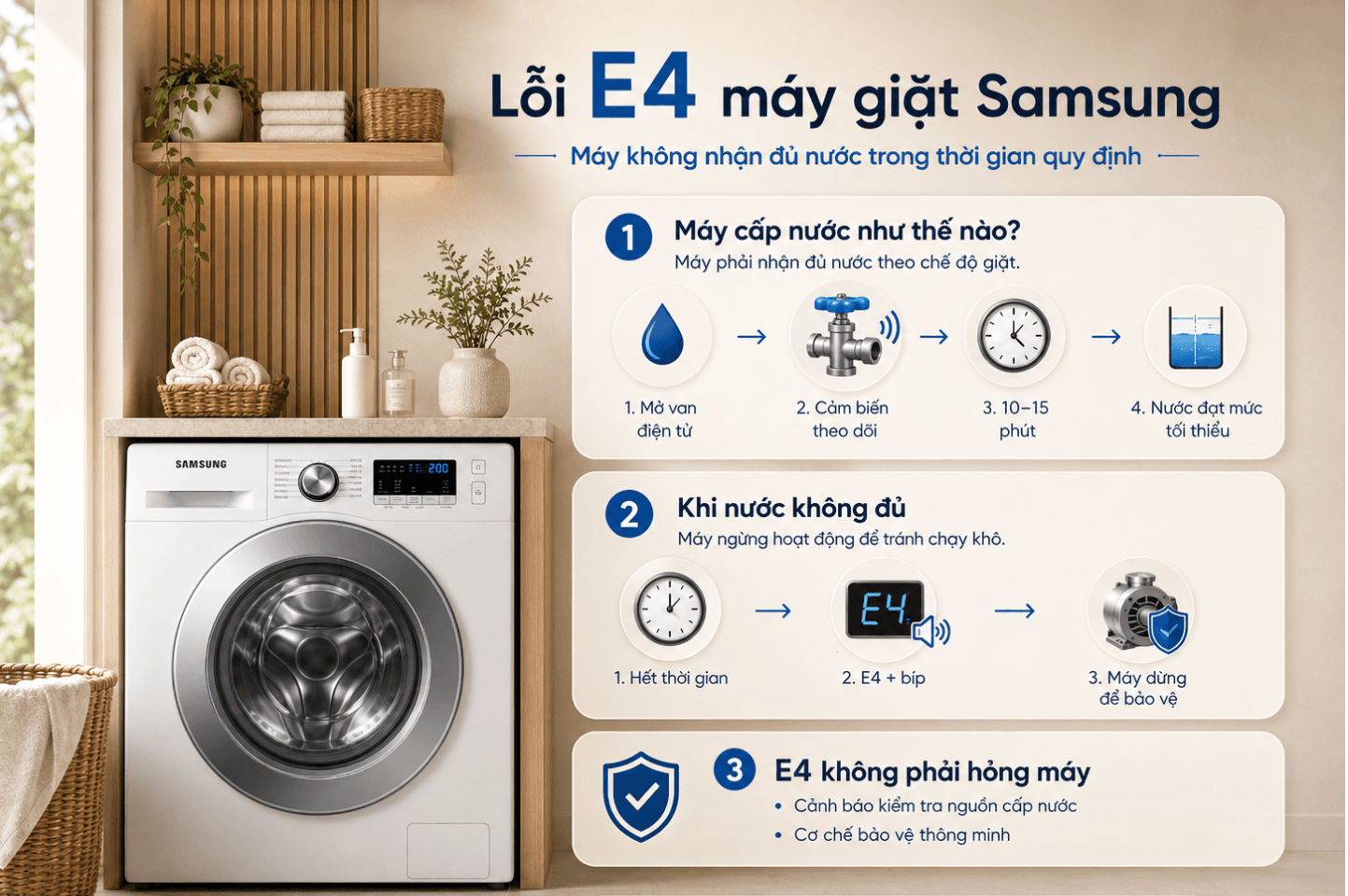 Lỗi E4 Máy Giặt Samsung: Nguyên Nhân Và Cách Khắc Phục 