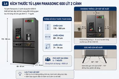 Kích Thước Tủ Lạnh 2 Cánh 600 Lít? Cách Đo Chi Tiết Nhất