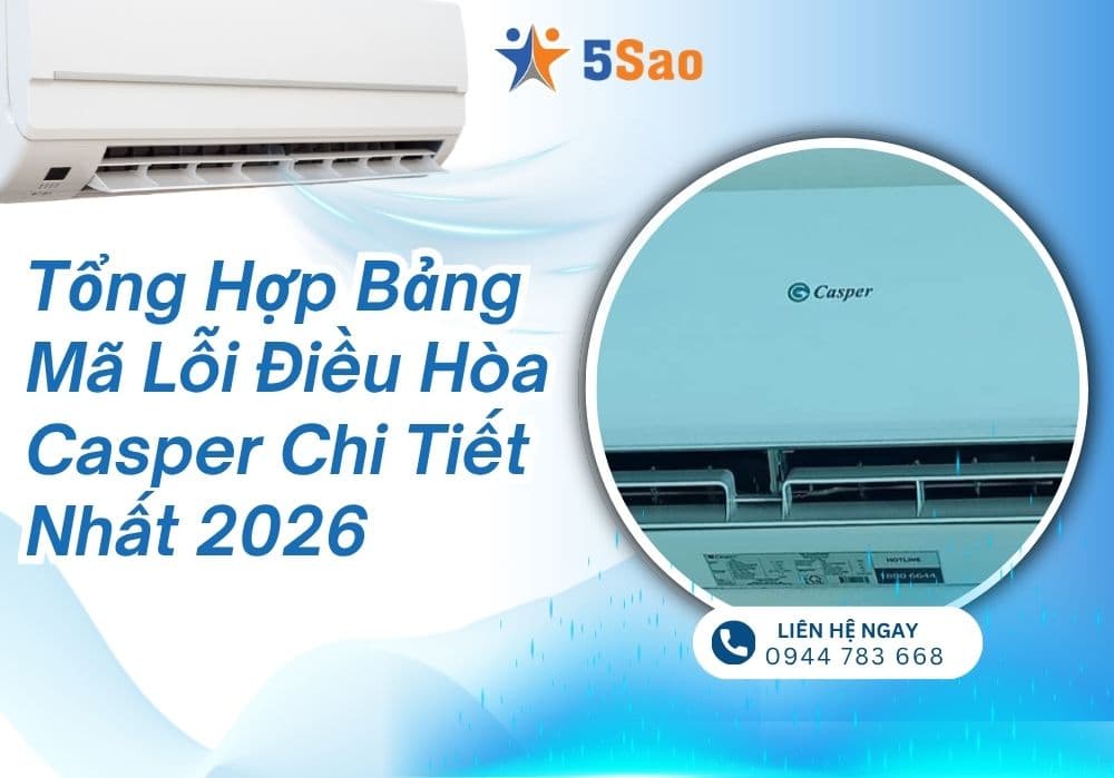 Tổng hợp bảng mã lỗi điều hòa Casper chi tiết nhất 2026