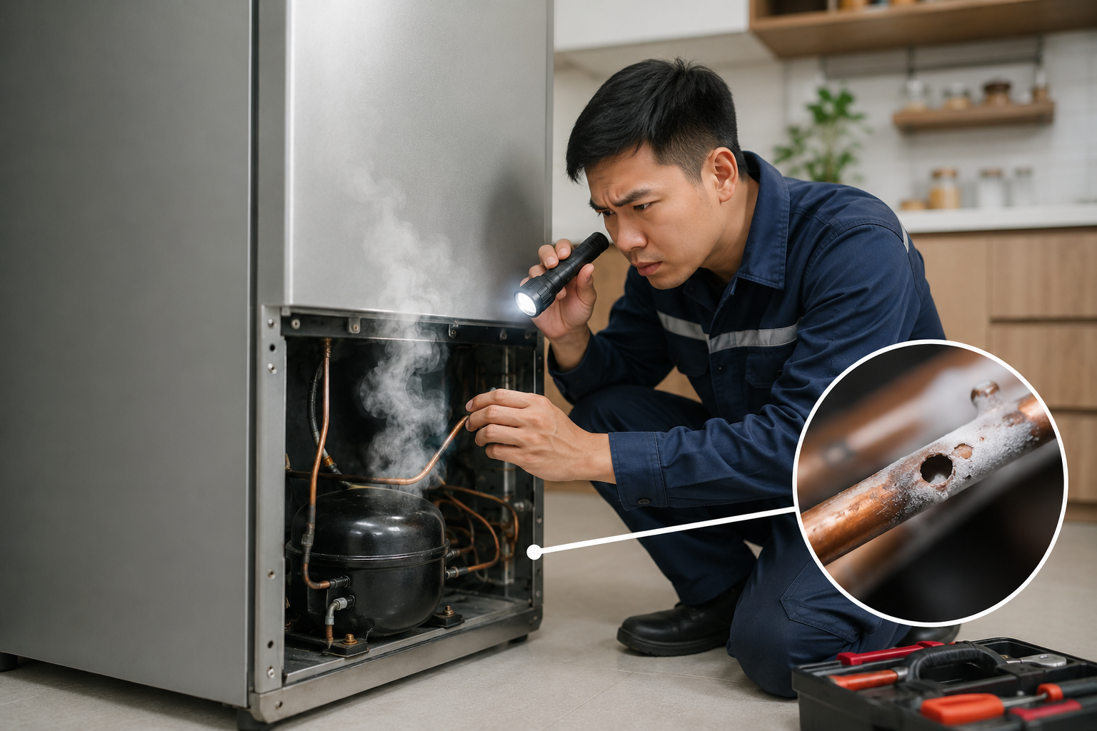 Tủ Lạnh Bị Xì Ga: Dấu Hiệu, Nguyên nhân & Cách Khắc Phục