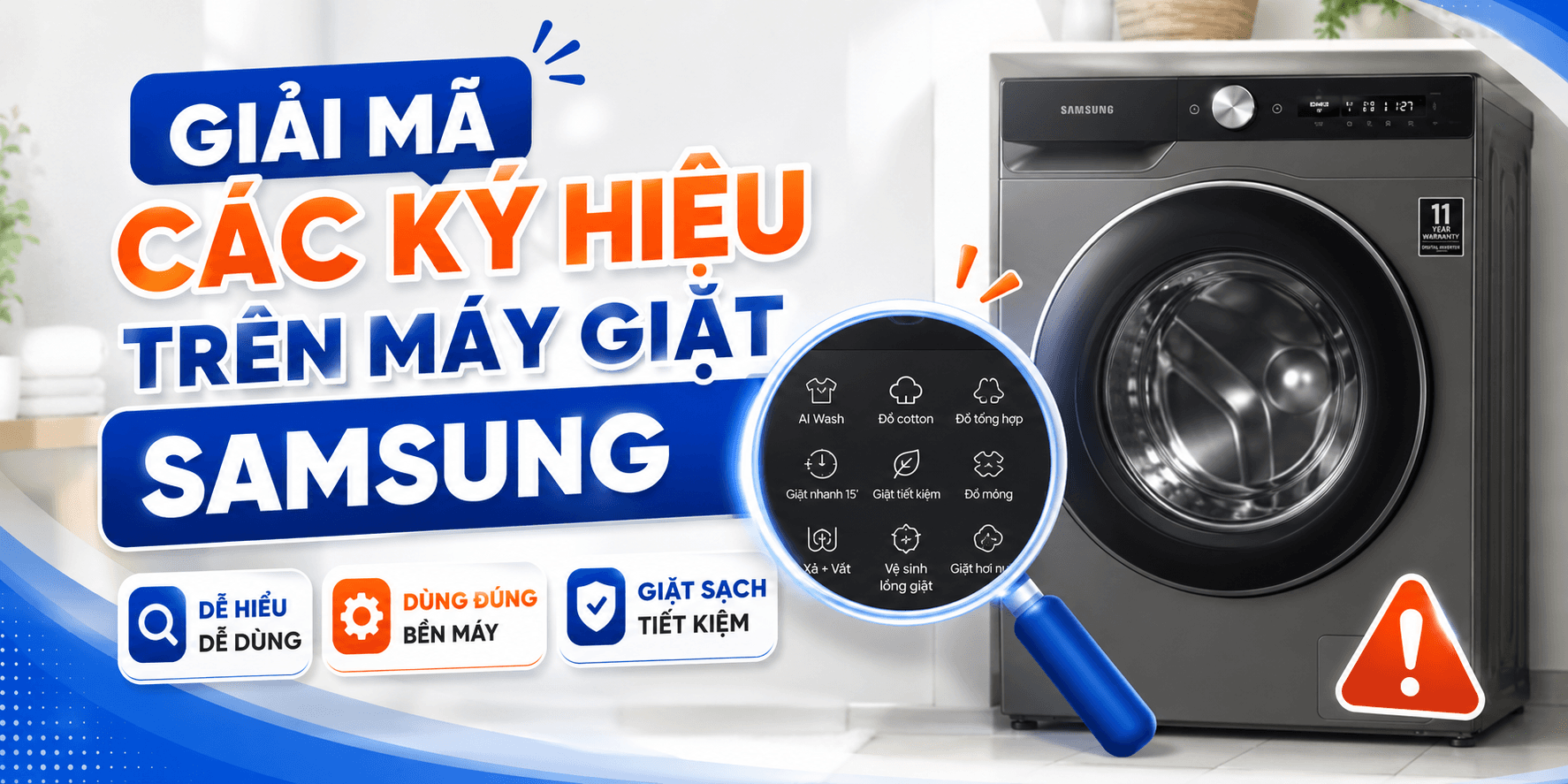 Các Ký Hiệu Trên Máy Giặt Samsung: Giải Thích Chi Tiết