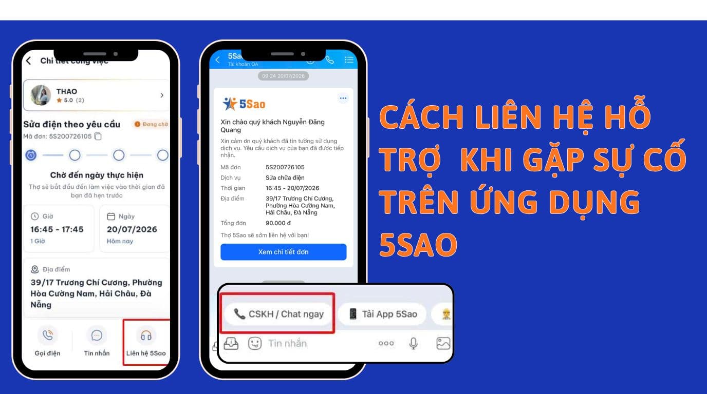 Cách Liên Hệ Hỗ Trợ Khi Gặp Sự Cố Trên Ứng Dụng 5Sao