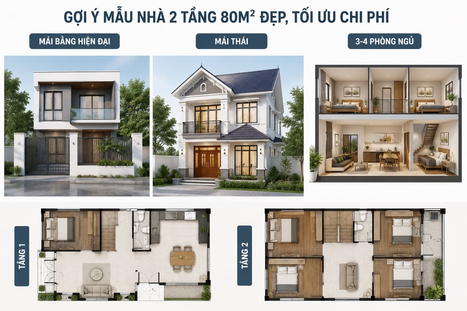 Xây Nhà 2 Tầng 80m2 Hết Bao Nhiêu Tiền? Báo Giá Dự Toán 2026