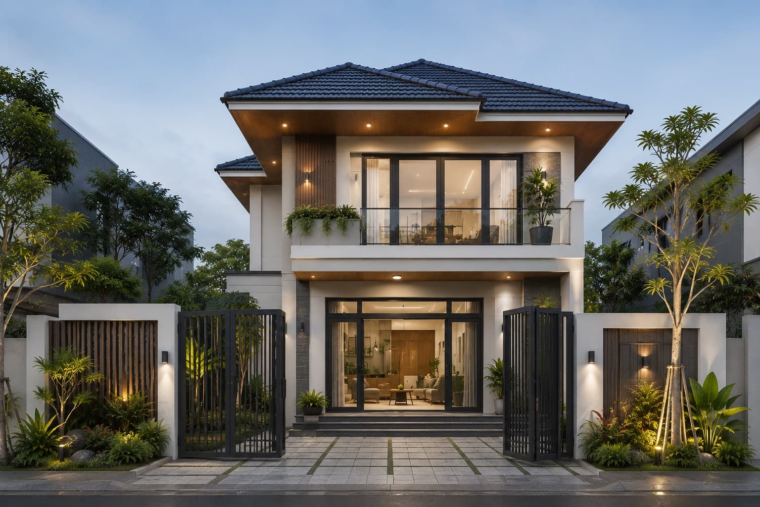 Top Mẫu Nhà 1 Trệt 1 Lầu Đẹp 5x20m Hiện Đại & Chi Phí Xây Dựng