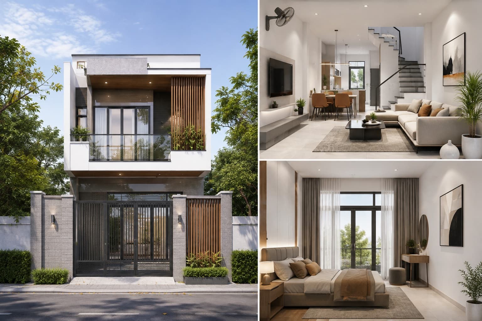 Top 5+ Mẫu Nhà 2 Tầng 3 Phòng Ngủ 5x15m Đẹp, Tối Ưu Chi Phí 2026