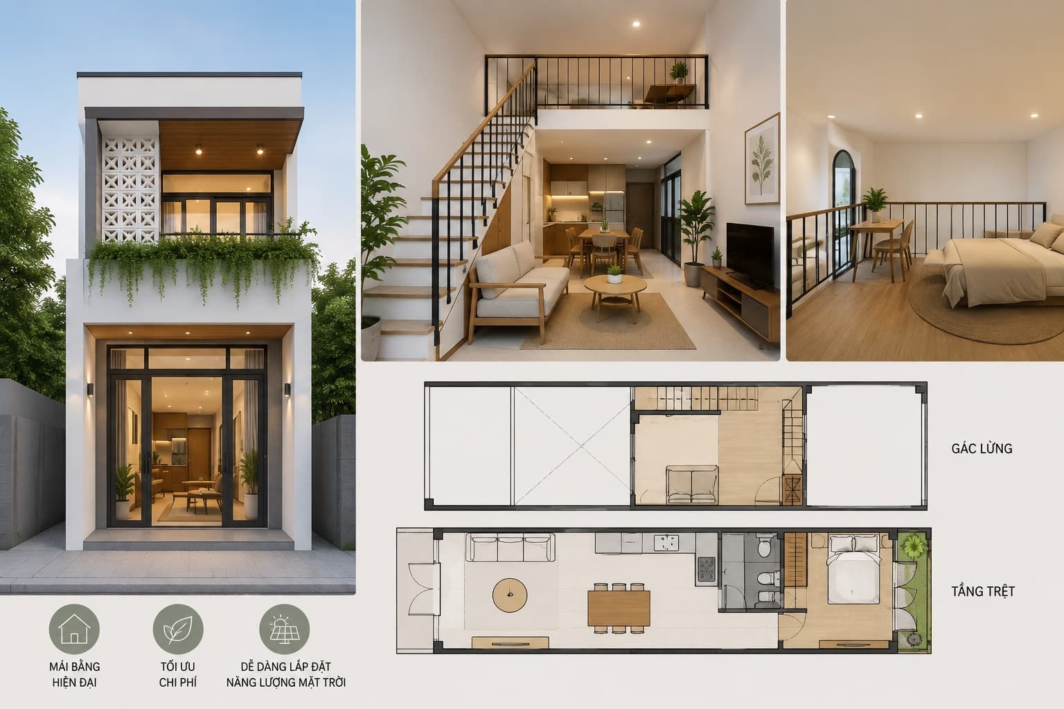 Tổng Hợp Mẫu Nhà Gác Lửng 4×20 Đẹp, Tối Ưu Chi Phí Xây Dựng 2026