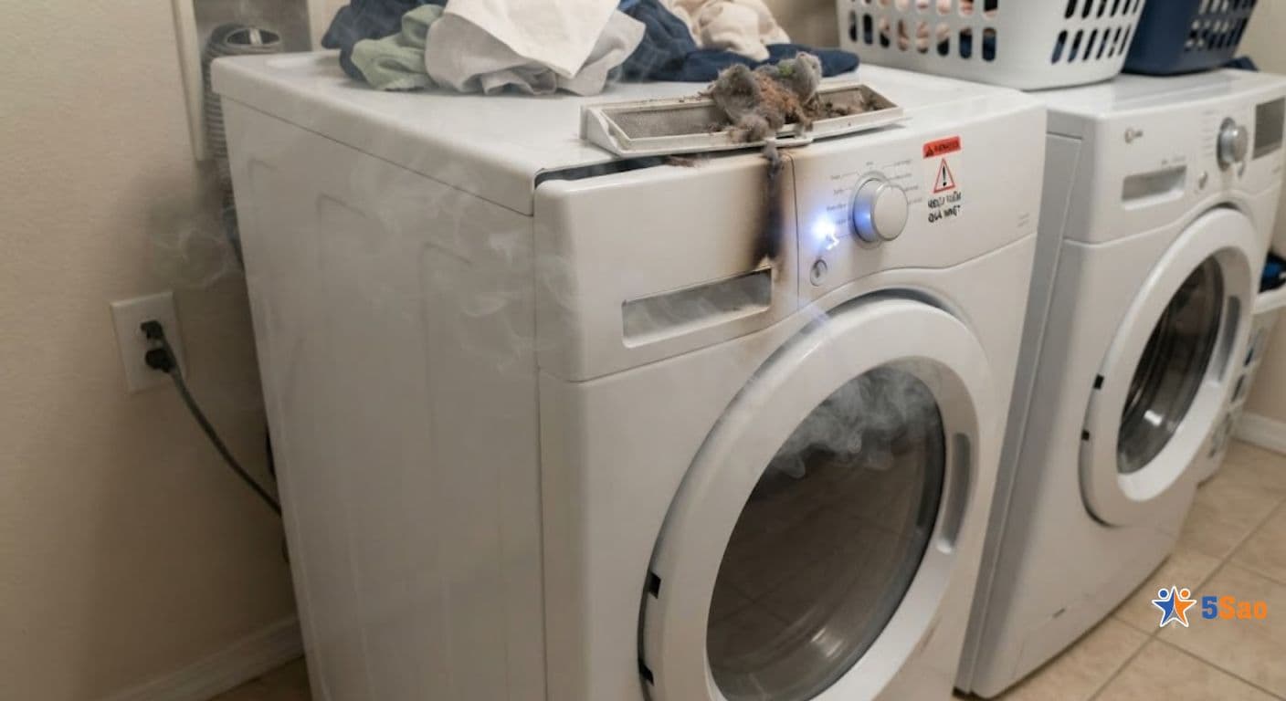 Nguyên Nhân Máy Sấy Quần Áo Bị Cháy Khét & Cách Xử Lý