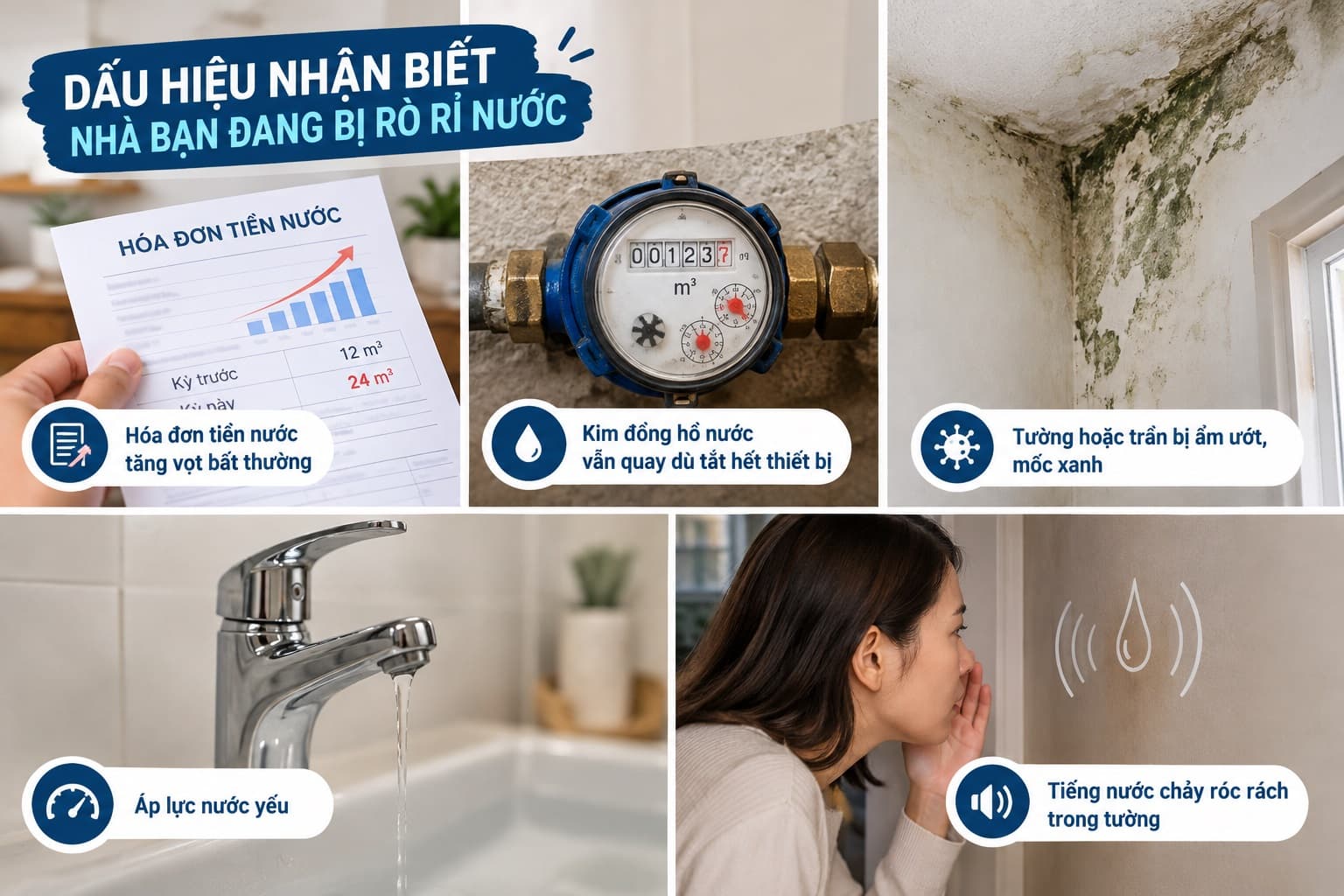 Cách Kiểm Tra Rò Rỉ Nước Trong Nhà Đơn Giản, Hiệu Quả