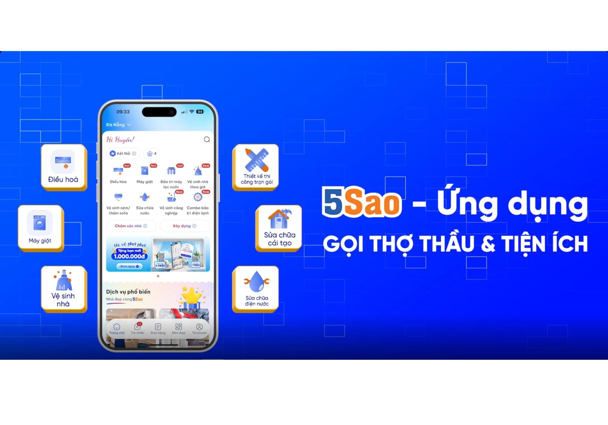 Cách đăng ký tài khoản gọi thợ trên App 5Sao chi tiết
