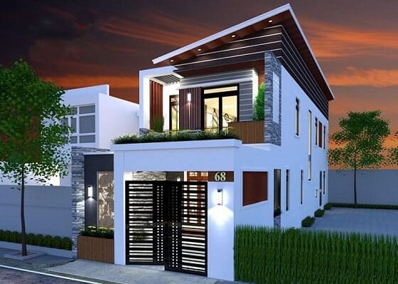 Mẫu Nhà Ống 2 Tầng Lệch Đẹp Và Tiện Ích Cho Gia Đình Trẻ