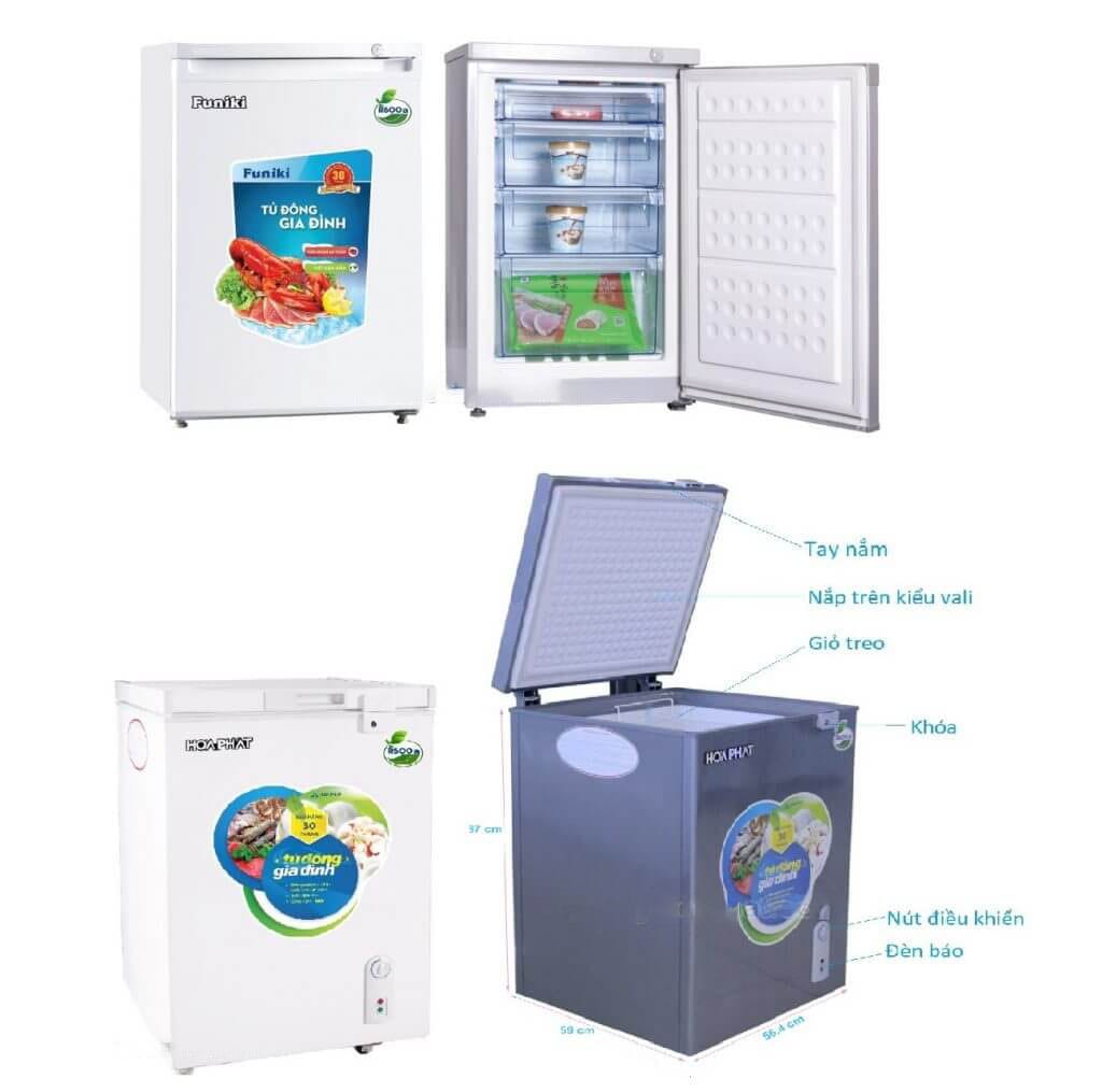 Sản phẩm tủ cấp đông mini Hòa Phát dung tích 100L chính hãng, thiết kế nhỏ gọn, tiết kiệm điện, giá rẻ phù hợp gia đình và cửa hàng