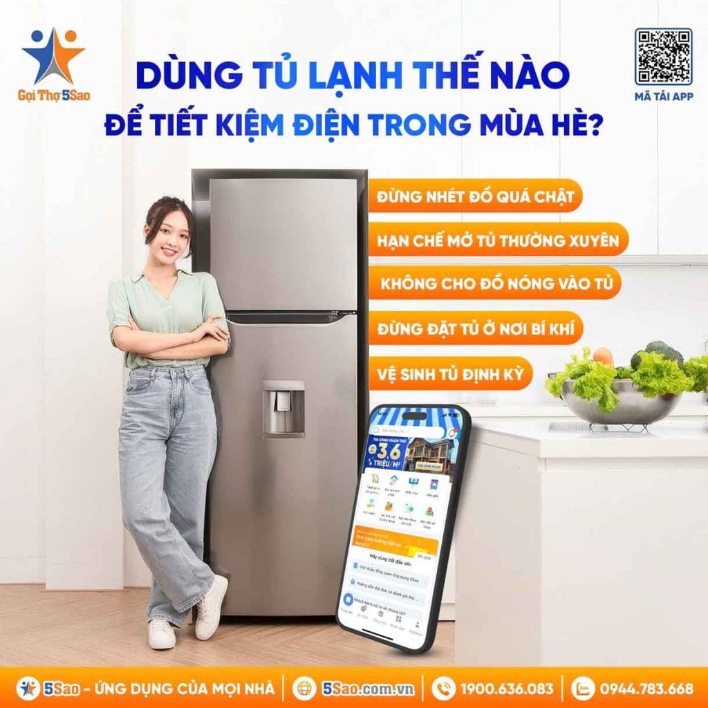 Liên hệ sửa tủ lạnh cũ 500k giá rẻ tại 5Sao – Thợ giỏi, phục vụ tận nơi