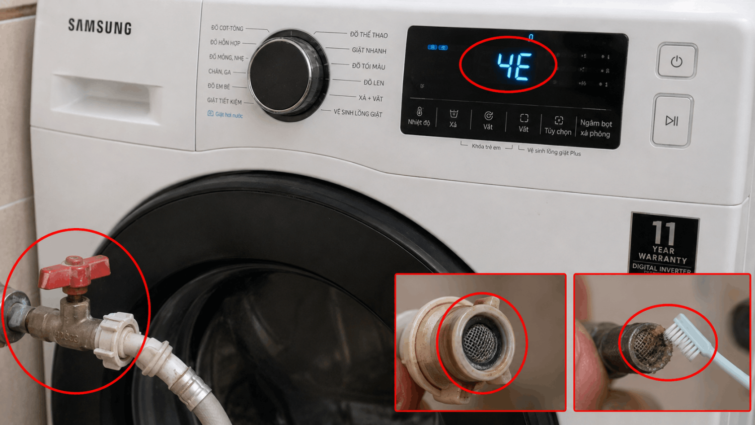 lỗi máy giặt Samsung