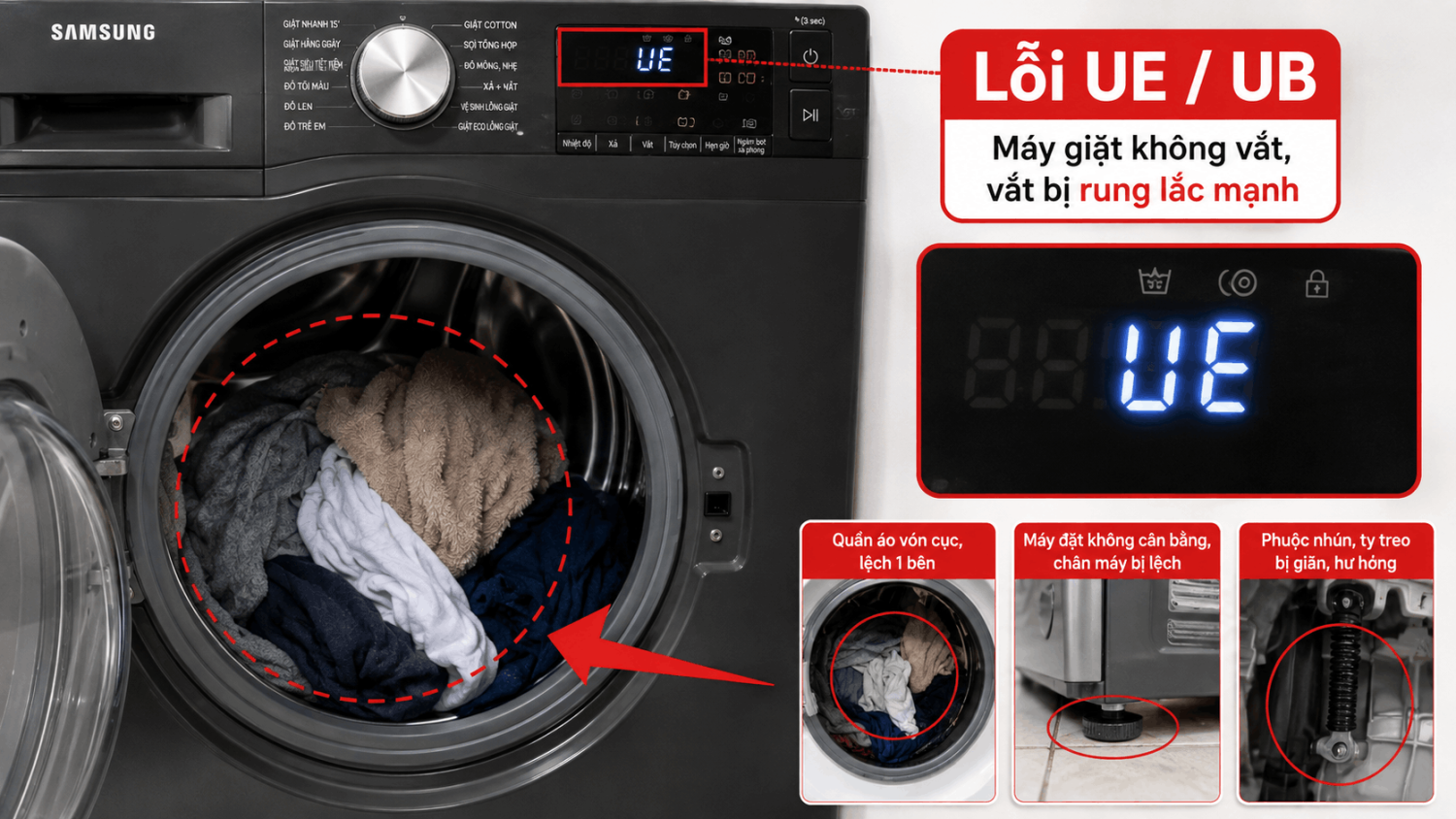 lỗi máy giặt Samsung