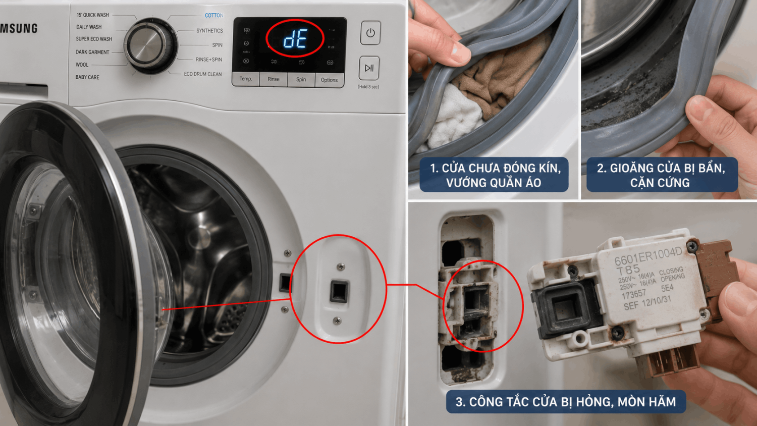 lỗi máy giặt Samsung