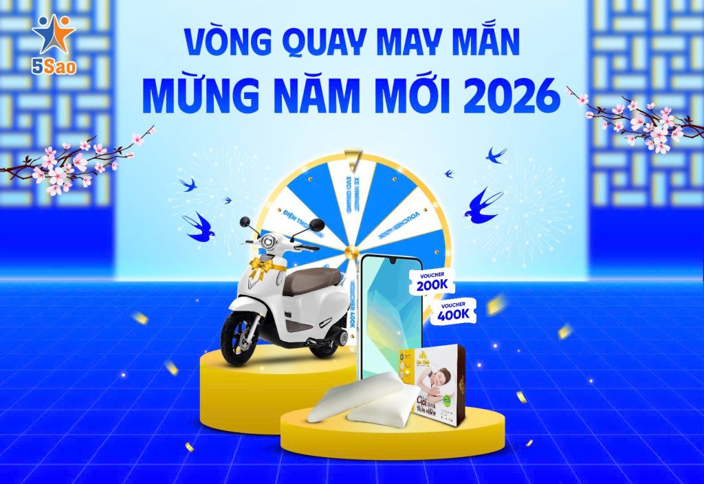 QUAY SỐ 5SAO GIẬT GIẢI LỚN NHẤT NĂM – SĂN XE VINFAST EVO GRAND TRỊ GIÁ 21 TRIỆU ĐỒNG!