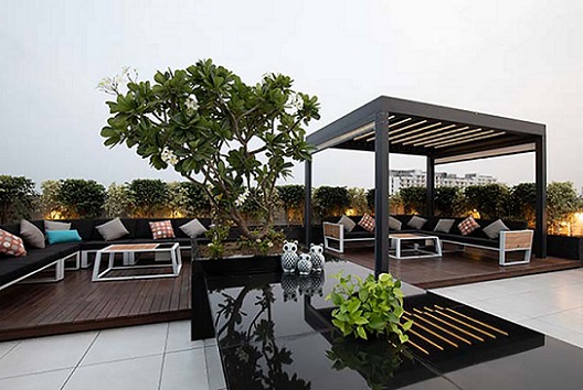 sân vườn penthouse phong cách á đông