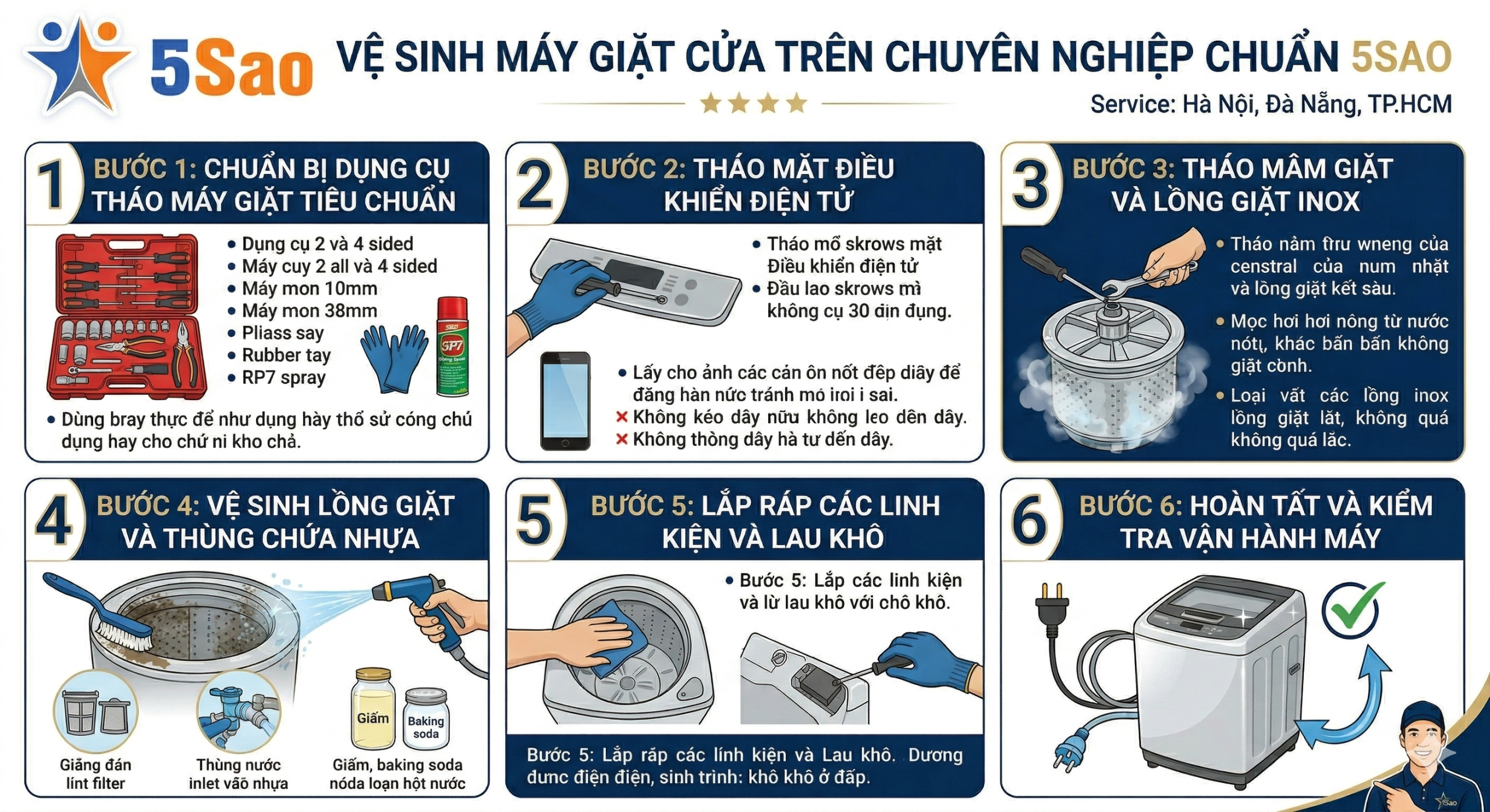 cách tháo máy giặt cửa trên