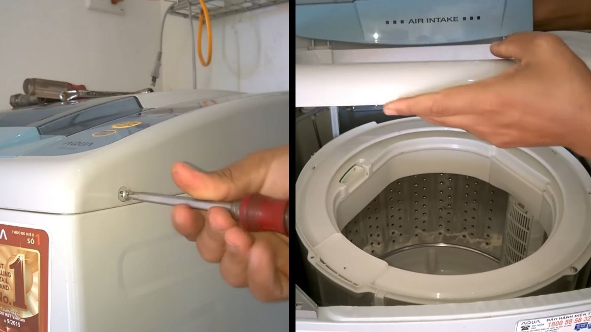 cách tháo máy giặt cửa trên