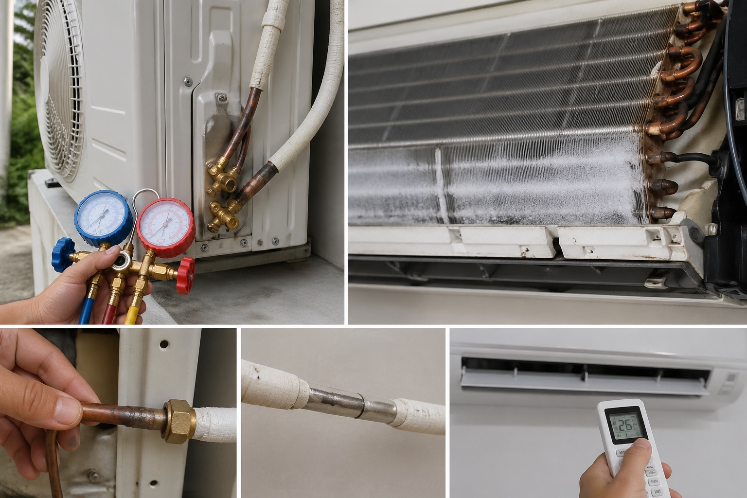 Điều hòa bị rò rỉ hoặc hết Gas gây lỗi p3 điều hòa Casper