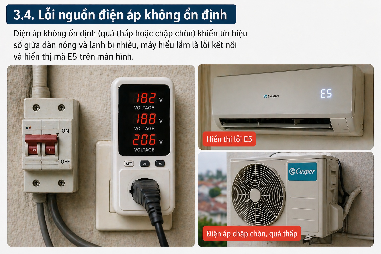 Lỗi nguồn điện áp không ổn định