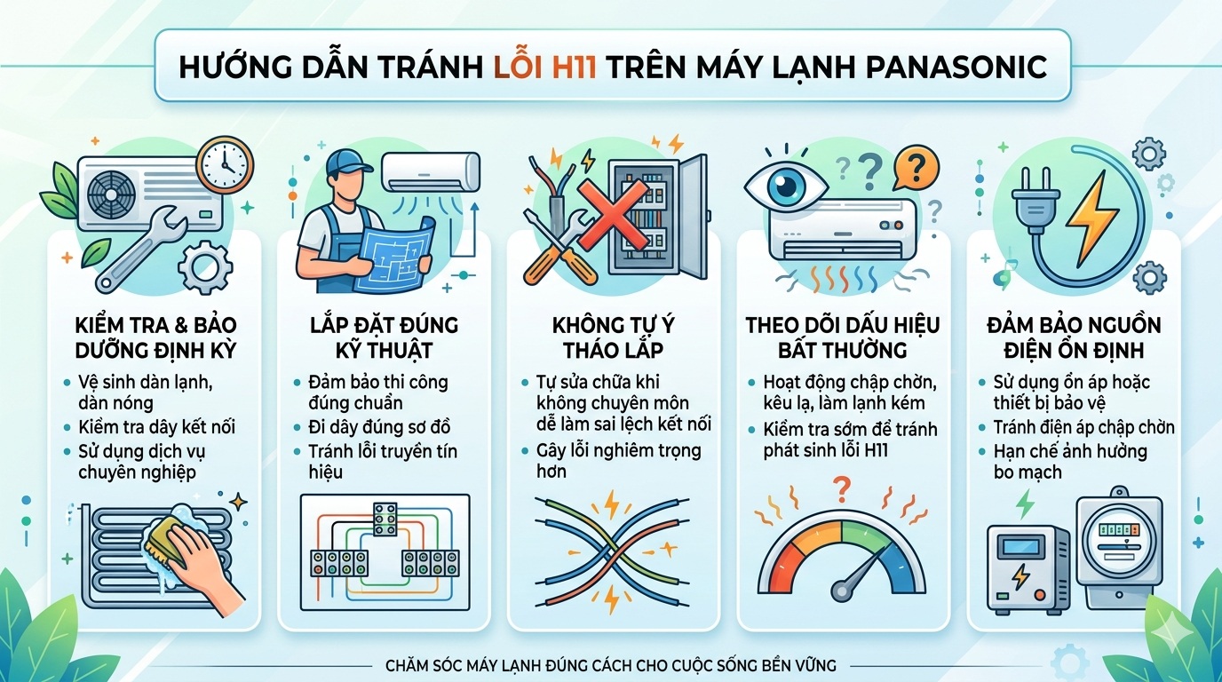 Những lưu ý sử dụng tránh tình trạng máy lạnh Panasonic báo lỗi H11
