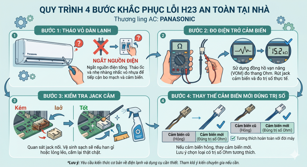 máy lạnh Panasonic báo lỗi H23