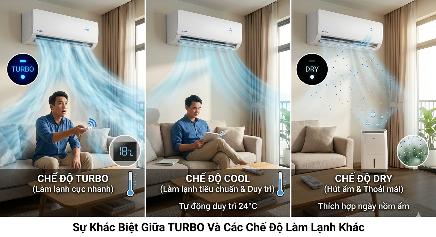Sự khác biệt giữa Turbo và các chế độ làm lạnh khác