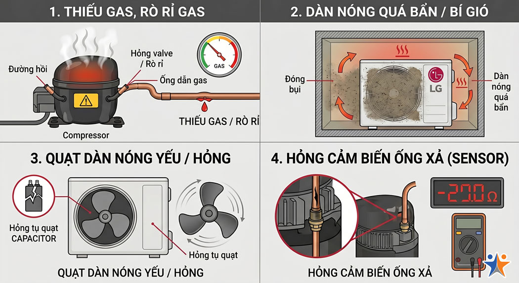 4 Nguyên nhân cốt lõi khiến máy lạnh LG báo lỗi CH32