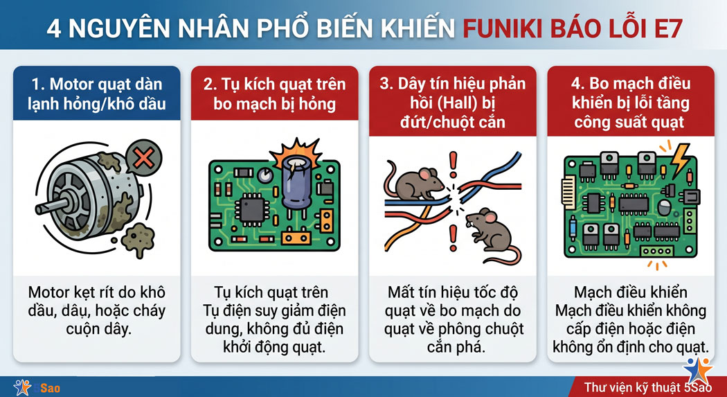 4 Nguyên nhân phổ biến khiến Funiki báo lỗi E7