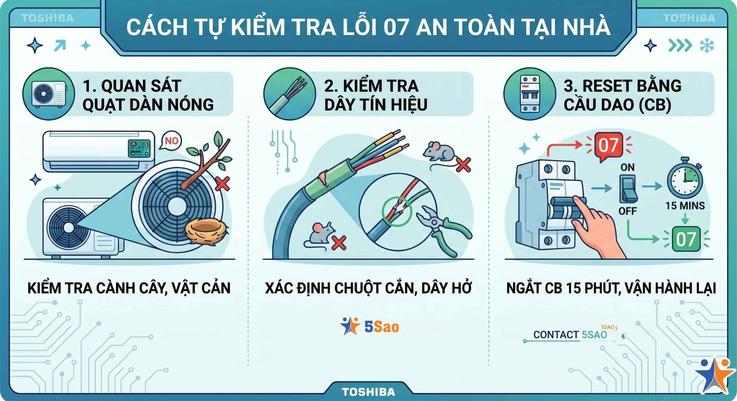 máy lạnh Toshiba báo lỗi 07