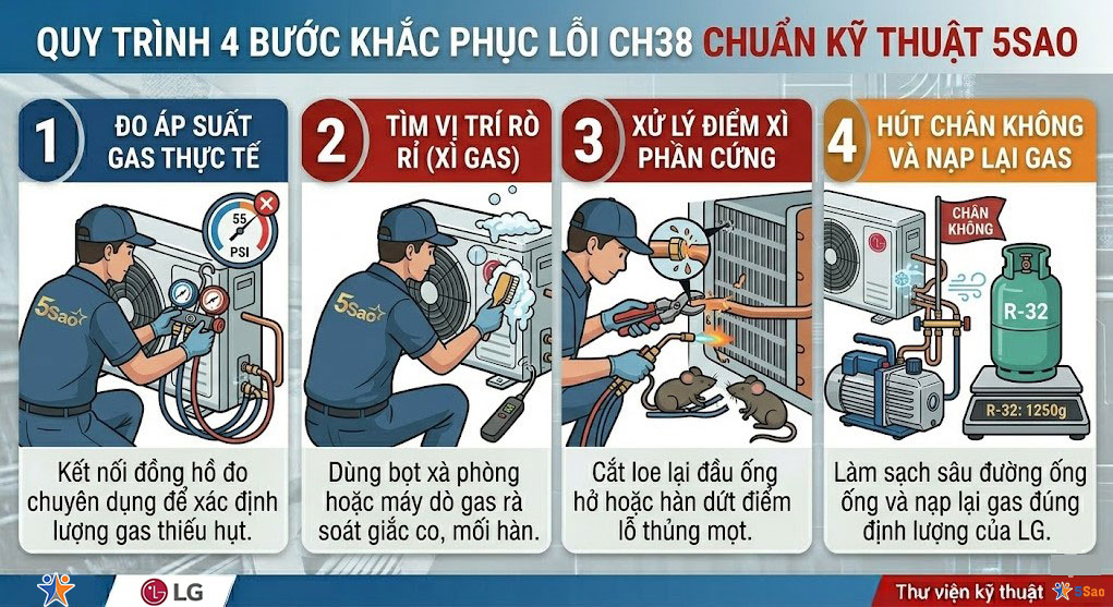Quy trình 4 bước khắc phục lỗi CH38 dứt điểm từ thợ 5Sao