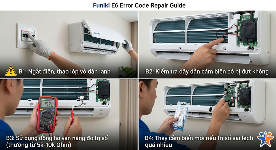 Quy trình 4 bước kiểm tra và khắc phục lỗi E6 tại nhà