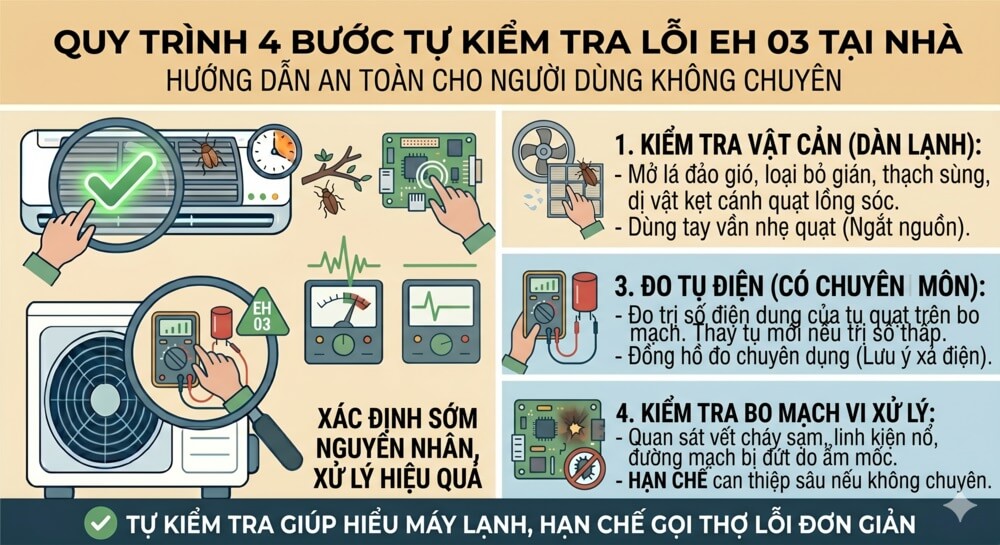 Quy trình 4 bước tự kiểm tra lỗi EH 03 tại nhà