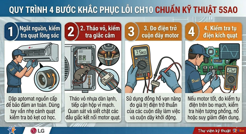 Quy trình kiểm tra và khắc phục lỗi CH10 chuẩn kỹ thuật 5Sao