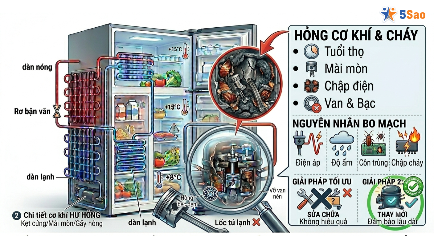 Block tủ lạnh không chạy