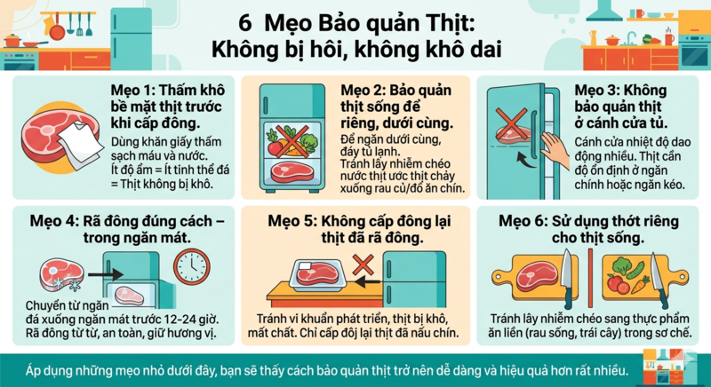Cách bảo quản thịt tươi sống

