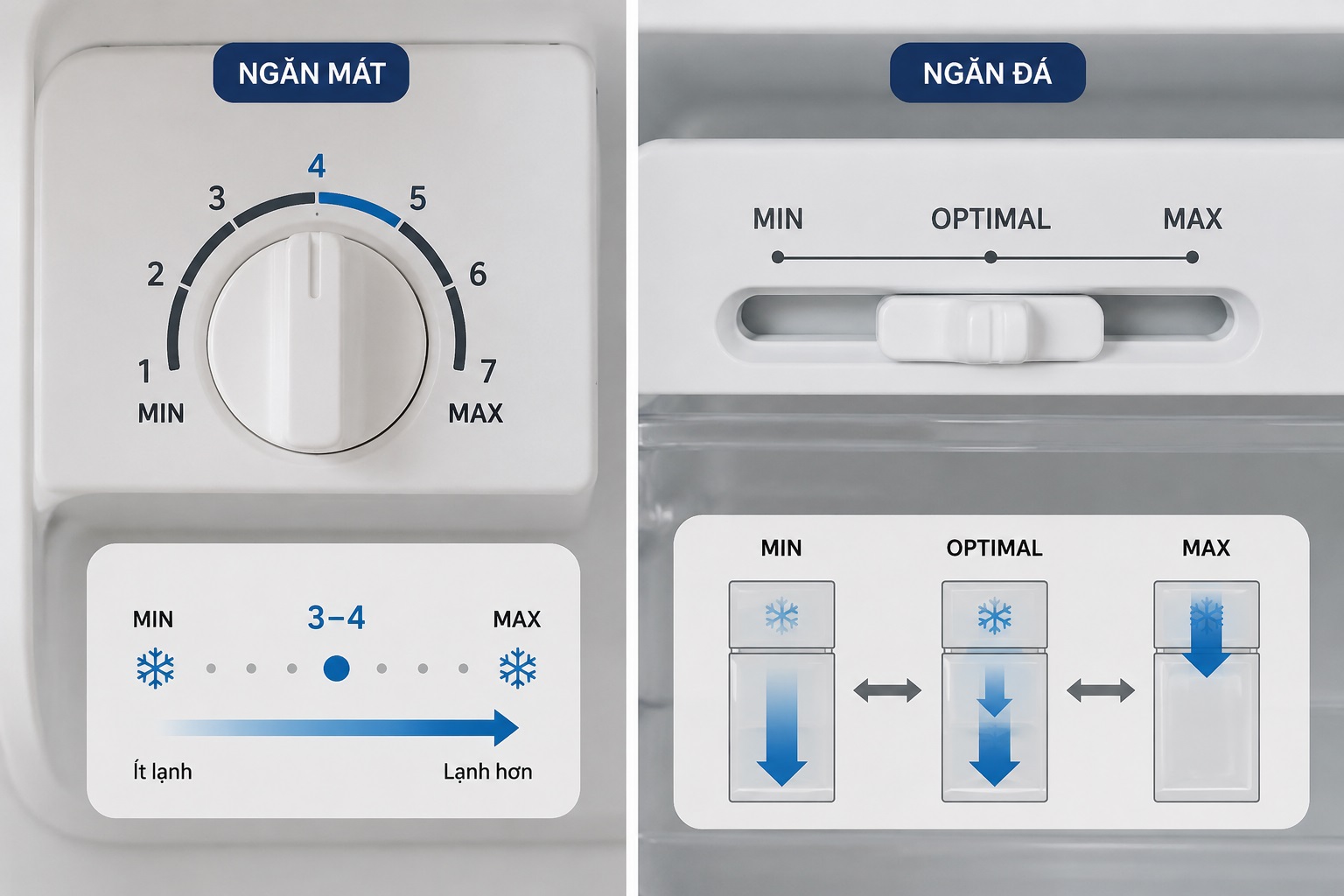 Hướng dẫn cách chỉnh nhiệt độ tủ lạnh Samsung dòng nút vặn cơ