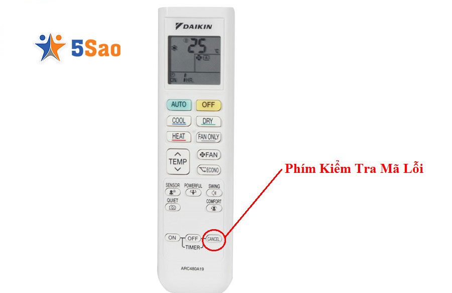 Hướng dẫn chi tiết các bước kiểm tra mã lỗi máy lạnh Daikin trực tiếp trên remote: Nhấn giữ nút Cancel, dò mã lỗi trên màn hình hiển thị để nhanh chóng xác định sự cố của thiết bị.