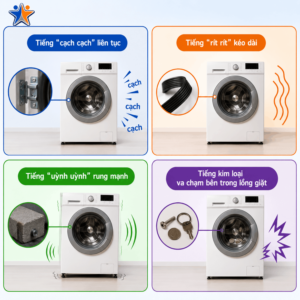 máy giặt panasonic rung lắc mạnh khi vắt