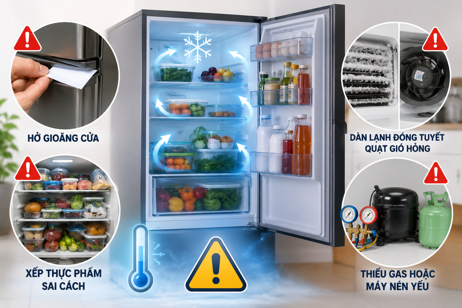 Những nguyên nhân khiến tủ lạnh làm lạnh yếu 