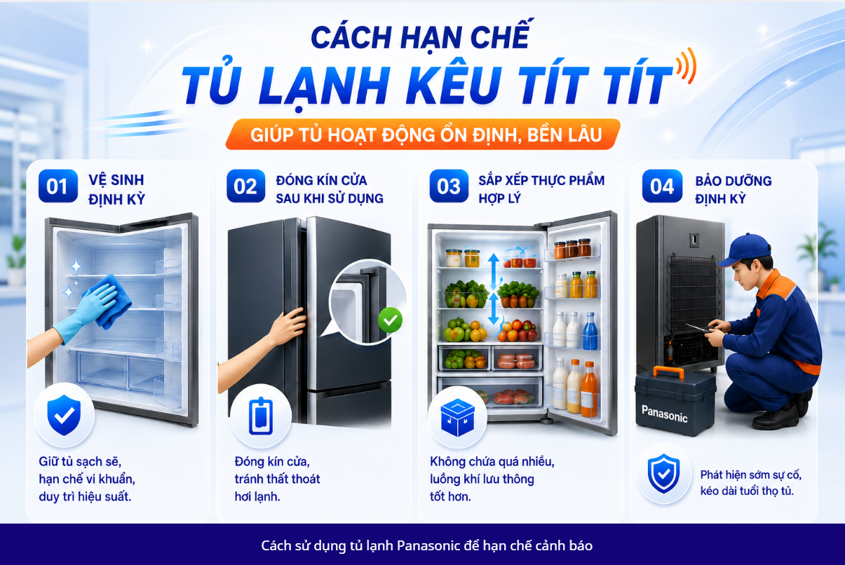 Tủ lạnh Panasonic kêu tít tít liên tục