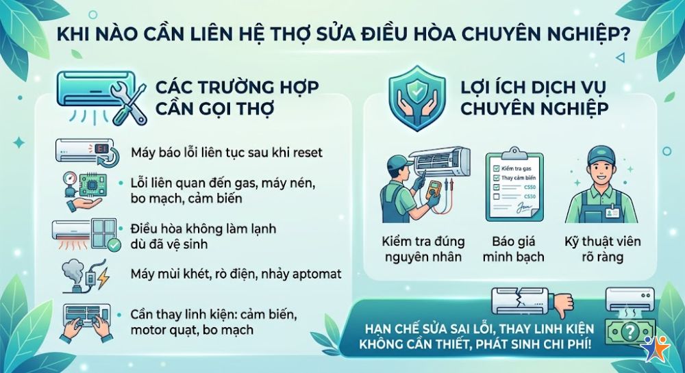 Khi nào cần liên hệ dịch vụ thợ sửa chữa chuyên nghiệp?