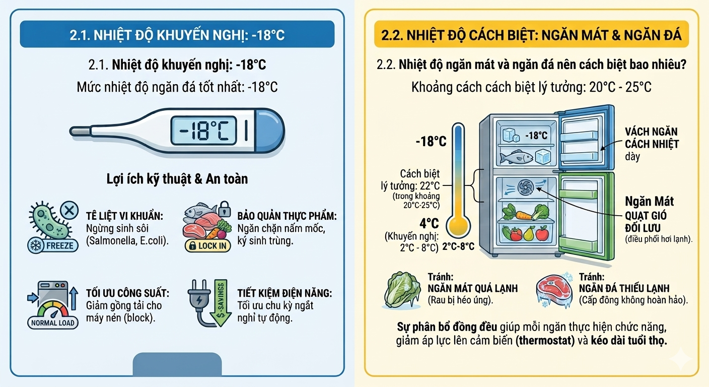 Ngăn đá tủ lạnh bao nhiêu độ

